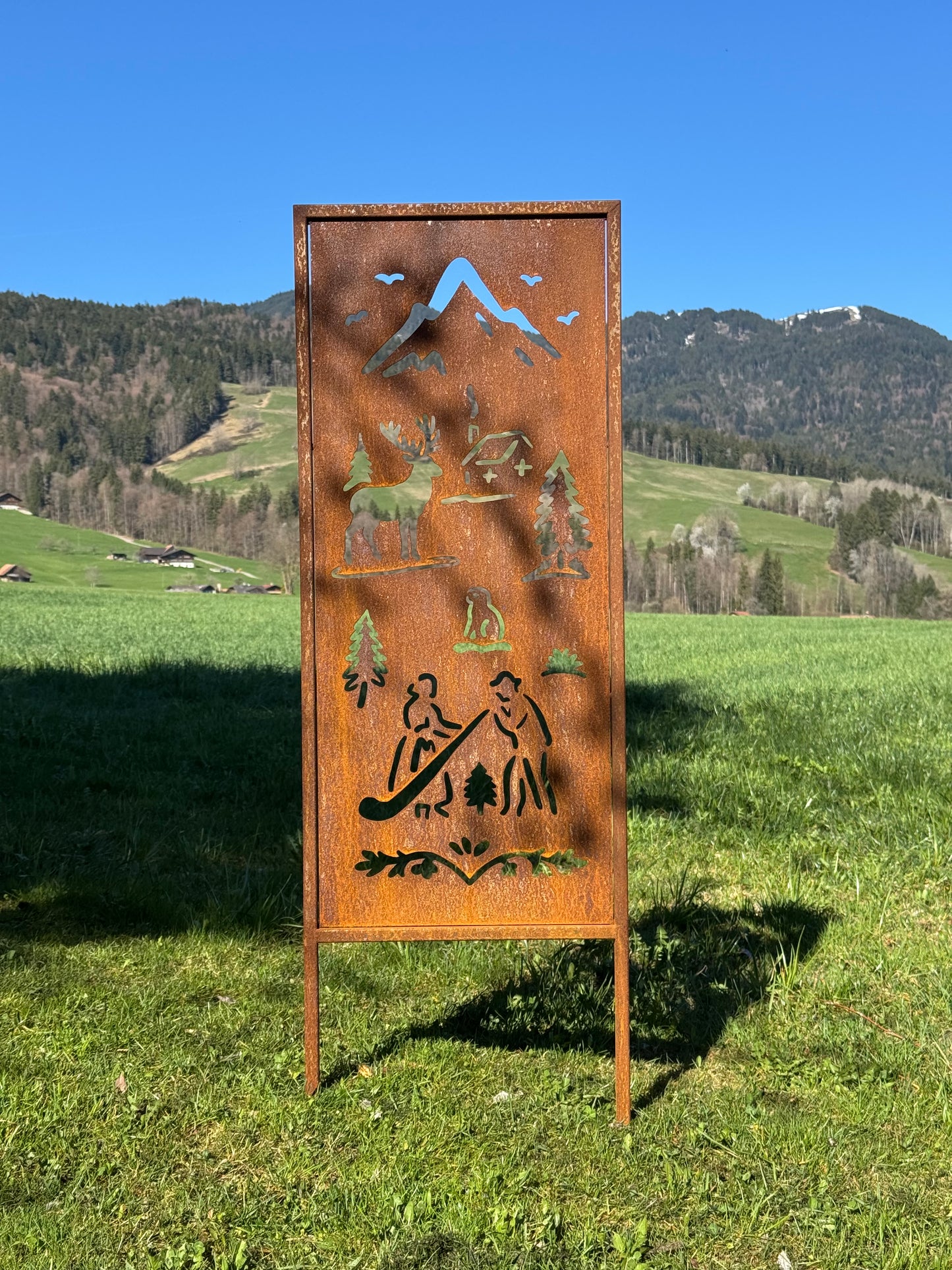 Gartenschild Alphorn gross
