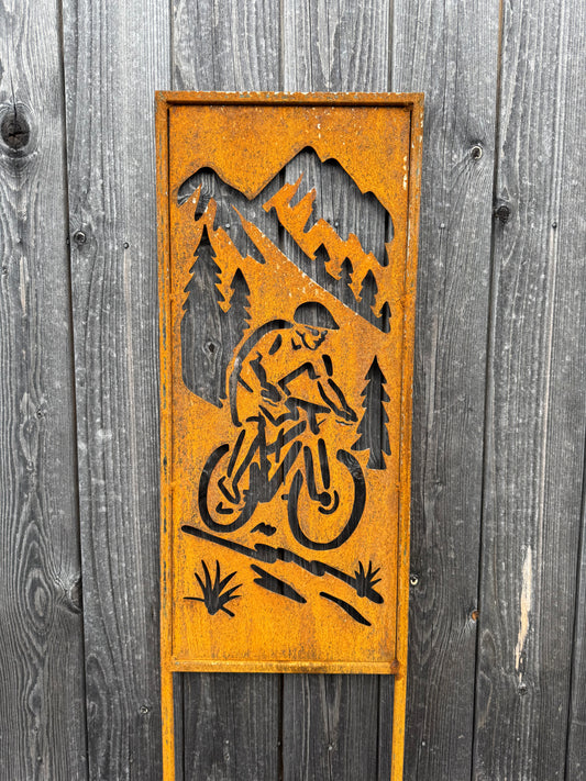 Gartenschild Biker