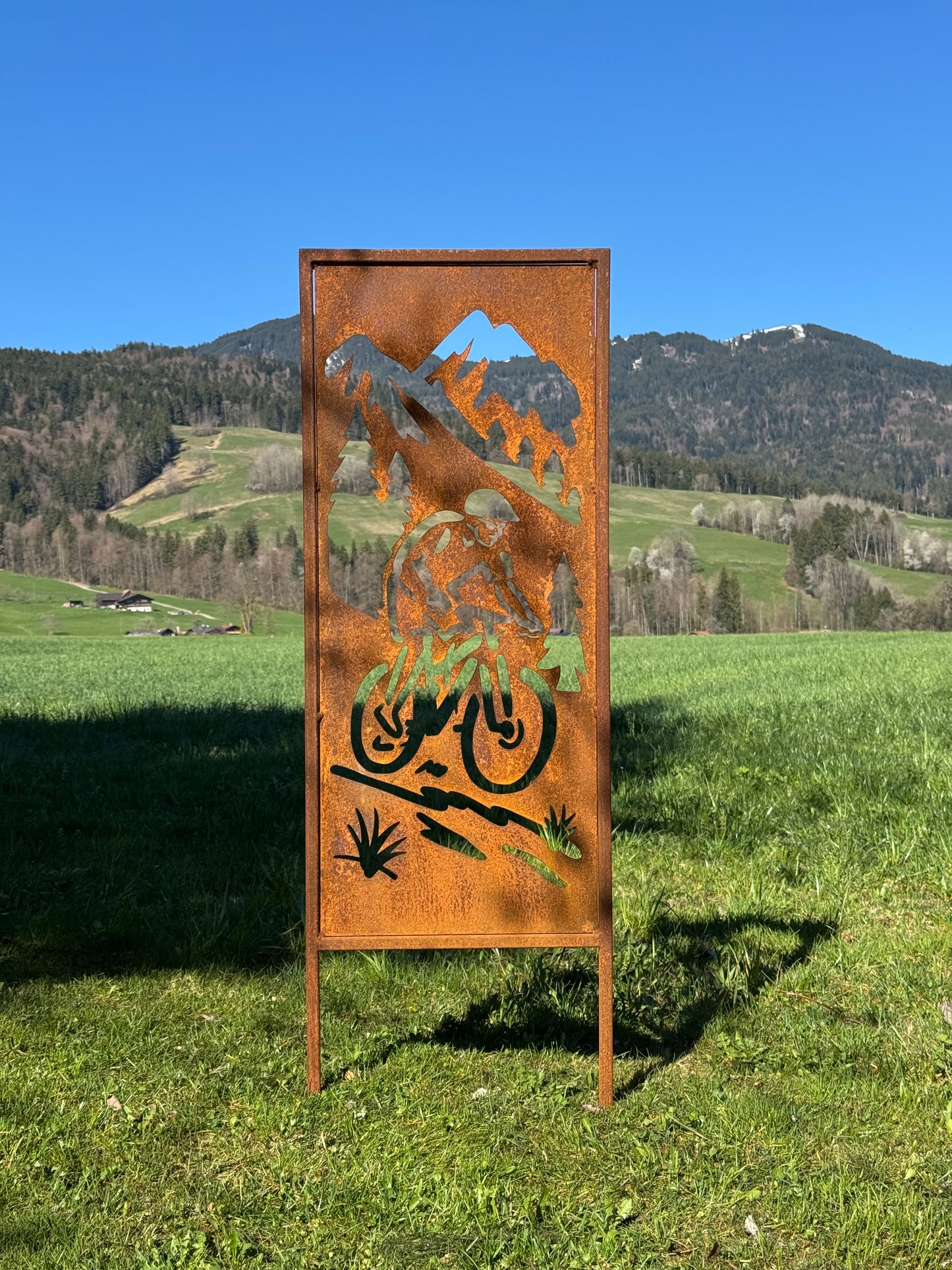 Gartenschild Biker gross
