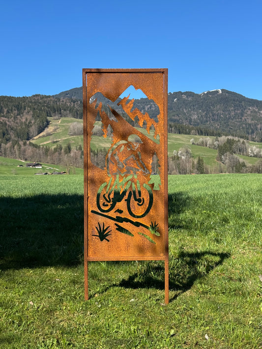 Gartenschild Biker gross