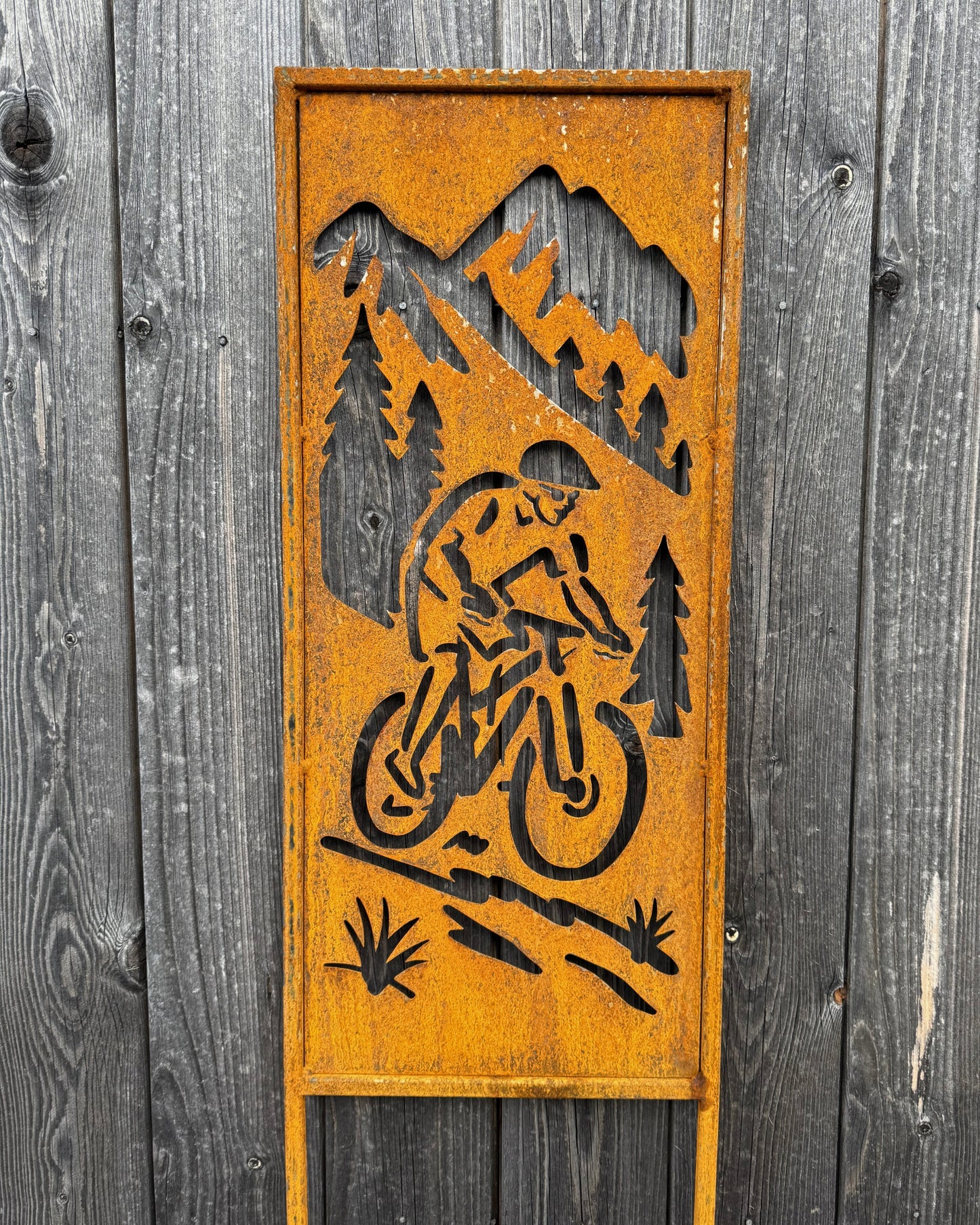Gartenschild Biker